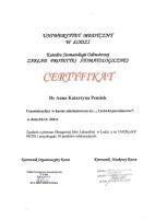 certyfikat Anna Pensiek