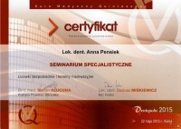 certyfikat Anna Pensiek