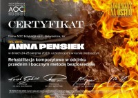 certyfikat Anna Pensiek