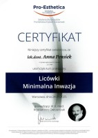certyfikat Anna Pensiek