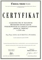 certyfikat Anna Pensiek