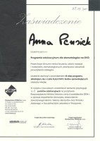 certyfikat Anna Pensiek