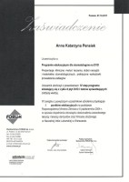 certyfikat Anna Pensiek