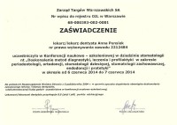 certyfikat Anna Pensiek