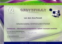 certyfikat Anna Pensiek