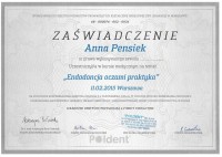 certyfikat Anna Pensiek