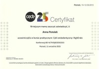 certyfikat Anna Pensiek