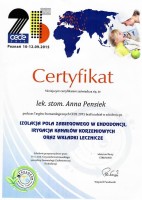 certyfikat Anna Pensiek