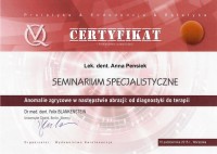 certyfikat Anna Pensiek