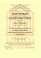 certyfikat Anna Pensiek
