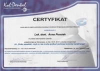 certyfikat Anna Pensiek