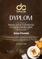 certyfikat Anna Pensiek