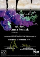 certyfikat Anna Pensiek