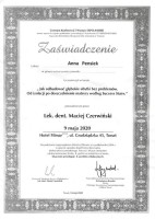 certyfikat Anna Pensiek