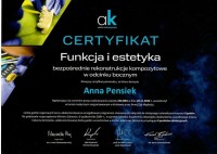 certyfikat Anna Pensiek