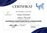 certyfikat Anna Pensiek
