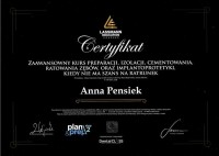 certyfikat Anna Pensiek
