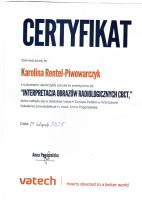 Karolina Rental-Piwowarczyk Certyfikat