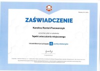 Karolina Rental-Piwowarczyk Certyfikat