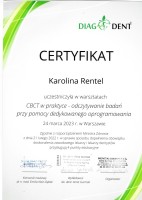 Karolina Rental-Piwowarczyk Certyfikat
