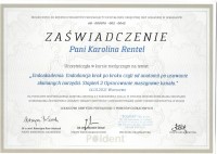 Karolina Rental-Piwowarczyk Certyfikat