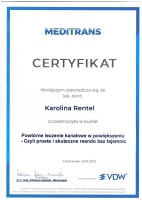 Karolina Rental-Piwowarczyk Certyfikat
