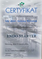 certyfikat Justyna Woźniak